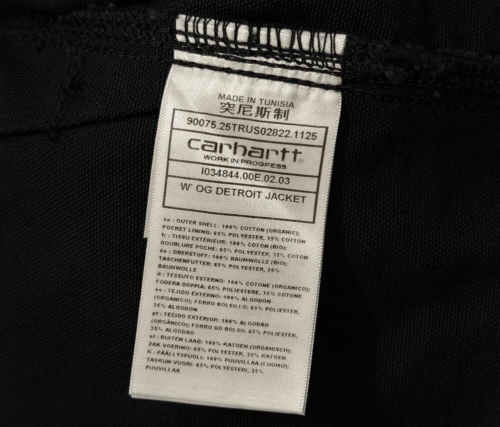 Carhartt WIP OG Detroit Jacket Black - Women’s Sz Medium - Picture 8 of 8